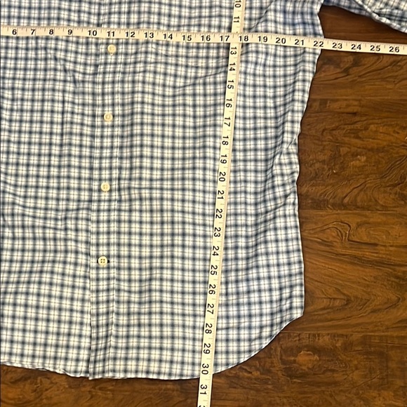 Banana Republic Blue and White Casual Button Down Shirt Sz. L 16-16 1/2 - Picture 6 of 8